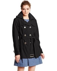 Calvin Klein Double Breasted Trench Coat With Hideaway Hood