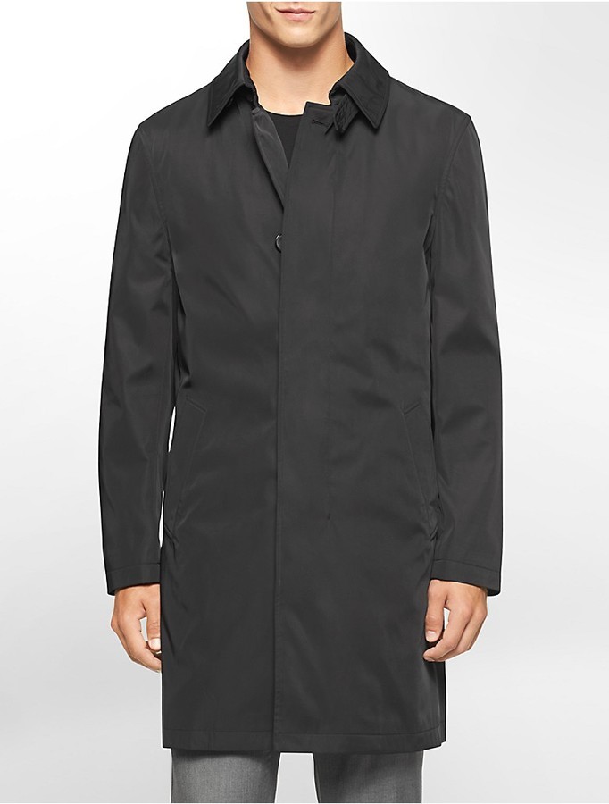 calvin klein black raincoat