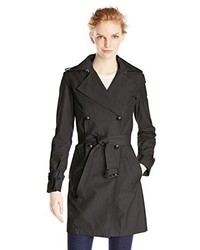 Cole Haan Double Breasted Trench Coat With Hood
