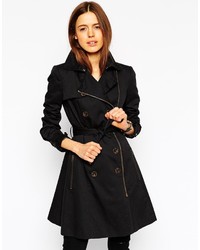 Asos Collection Trench With Biker Detail In Skater Fit