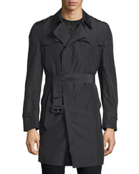CNC Costume National Costume National Long Sleeve Belted Rain Coat Black
