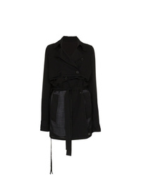 Unravel Project Deconstructed Cotton Virgin Wool Blend Trench Coat