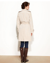 London Fog Double Breasted Belted Trench Coat