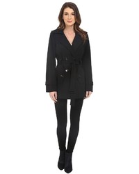 Calvin Klein Double Breasted Belted Trench W Gunflaps Coat