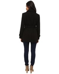 Calvin Klein Double Breasted Belted Wool Trench Coat Coat