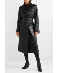 Givenchy Double Breasted Croc Effect Shell Trench Coat
