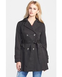 GUESS Double Breasted Skirted Trench Coat