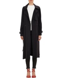 Mason by Michelle Mason Double Breasted Trench Coat Black