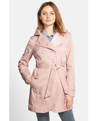 GUESS Double Breasted Trench Coat With Detachable Hood