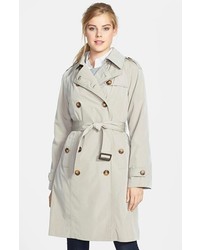 London Fog Double Breasted Trench Coat With Detachable Liner