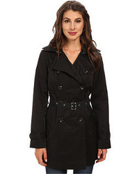 Sam Edelman Double Breasted Trench W Vegan Leather Trim