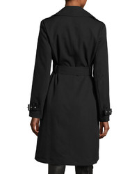 French Connection Draped Belted Trench Coat Black