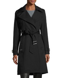 French Connection Draped Belted Trench Coat Black