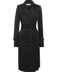 Victoria Beckham Gabardine Trench Coat Black