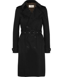 Saint Laurent Gabardine Trench Coat Black