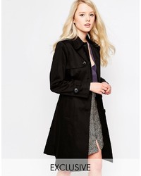 Helene Berman Single Breasted Classic Trench In Black