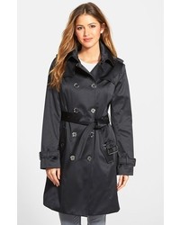 London Fog Heritage Satin Double Breasted Trench Coat