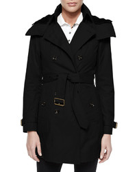 Burberry Hooded Canvas Trench Coat