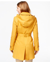 DKNY Hooded Trench Raincoat