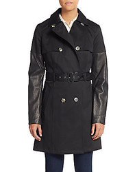 Mackage Inessa Leather Sleeve Trenchcoat