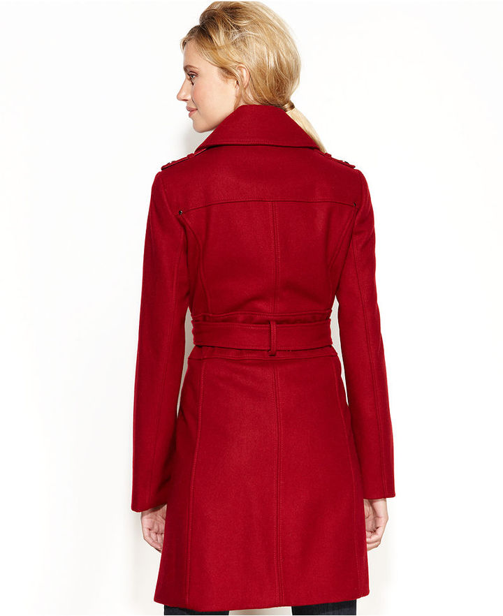 kenneth cole asymmetrical belted coat