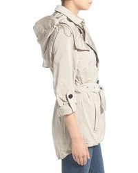 Burberry Knightsdale Belted Drop Tail Hooded Trench Coat