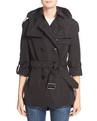 Burberry Knightsdale Belted Drop Tail Hooded Trench Coat