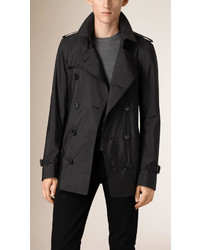 Burberry Leather Detail Lightweight Technical Trench Coat