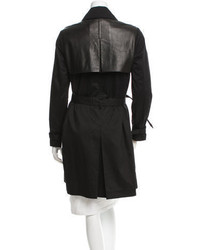 Rebecca Minkoff Leather Trimmed Trench Coat