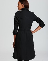 Burberry London Coat Cheltown Belted Trench With Plaid Under Collar