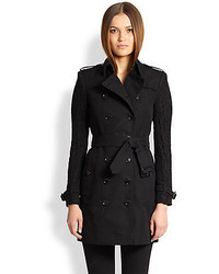 Burberry London Lace Sleeve Trench