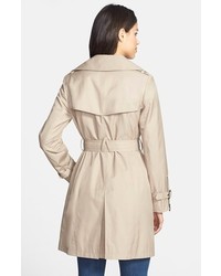 DKNY Meghan Zip Detail Double Breasted Trench Coat