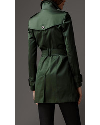 Burberry Mid Length Cotton Sateen Trench Coat