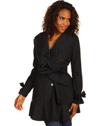 Cole Haan Packable Trench With Ruffle Detail
