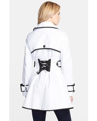 Betsey Johnson Piped Double Breasted Trench Coat