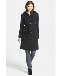 London Fog Quilt Flap Trench Coat With Detachable Liner