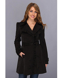 Jessica Simpson Ruffle Trim Belted Trench Coat