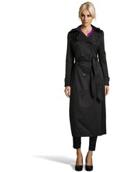 DKNY Sand Cotton Blend Lea Double Breasted Hooded Maxi Trench Coat