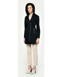 Soia & Kyo Elin Black Classic Rain Trench Coat With Removable Hood