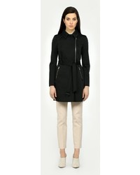 Soia & Kyo Rochelle Black Classic Belted Rain Trench Coat