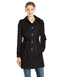 T Tahari Laurel Single Breasted Trench With Contrast Hood