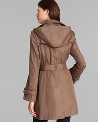Calvin Klein Trench Coat Hooded Belted