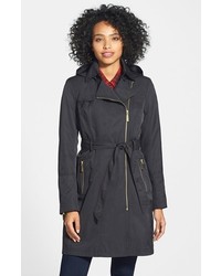 Vince Camuto Water Resistant Trench Coat With Removable Hood