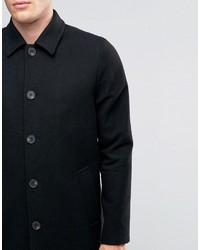 Asos Wool Mix Trench Coat In Black