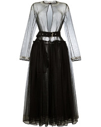 Givenchy Sheer Tulle Belted Dress