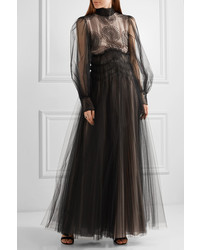 Valentino Appliqud Tulle Gown