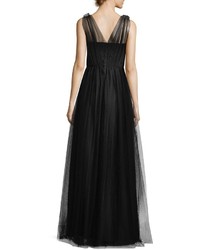 Donna Morgan Tulle Cross Bodice Gown