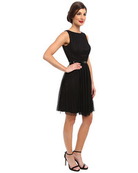 Adrianna Papell Net Tulle W Dots Fit Flare Dress