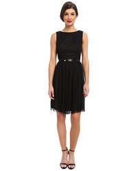 Adrianna Papell Net Tulle W Dots Fit Flare Dress