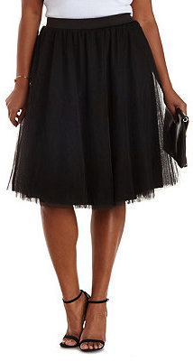 Charlotte Russe Plus Size Tulle Full Midi Skirt, $29 | Charlotte